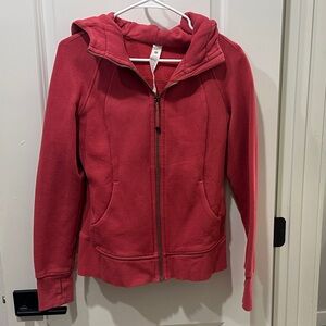 lululemon athletica women's zip hoodie in muted red